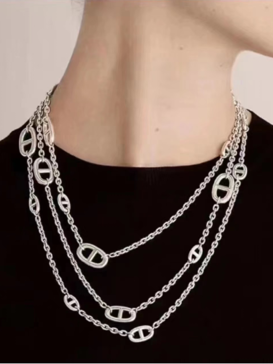[Panda Jewelry]Classic Silver Sweater Chain