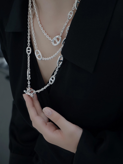 [Panda Jewelry]Classic Silver Sweater Chain