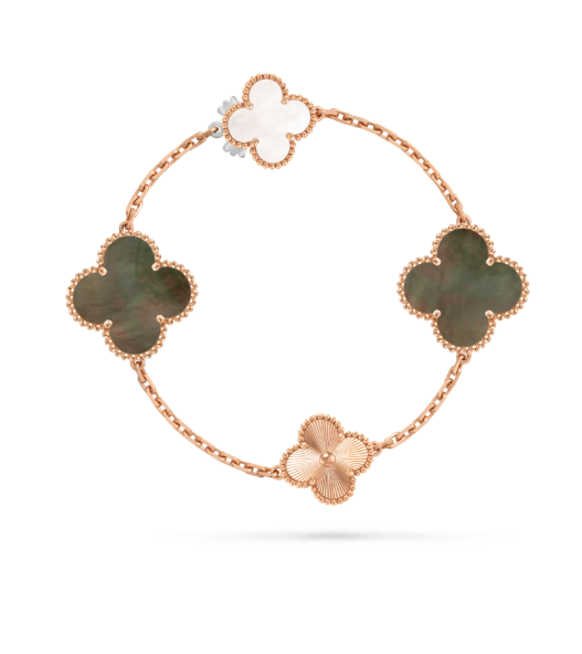 [Panda Jewelry]DETACHABLE CLOVER 15(11+4) FLOWER SILVER NECKLACE SET