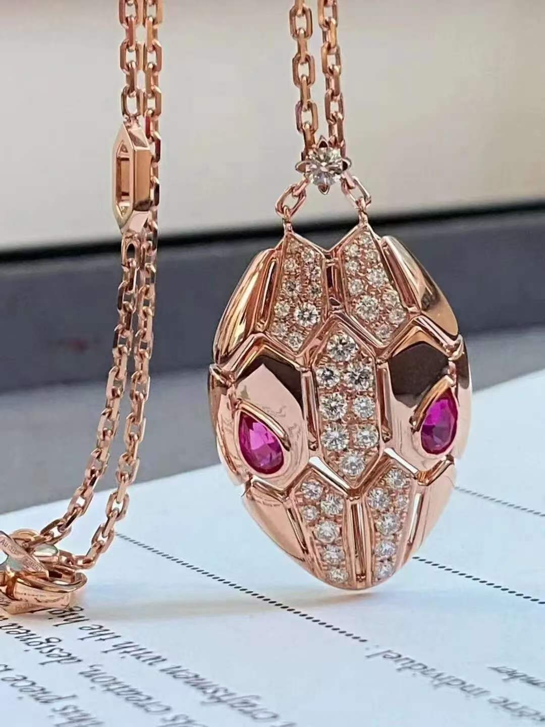 [Panda Jewelry]Bvlgari Serpenti diamond necklace
