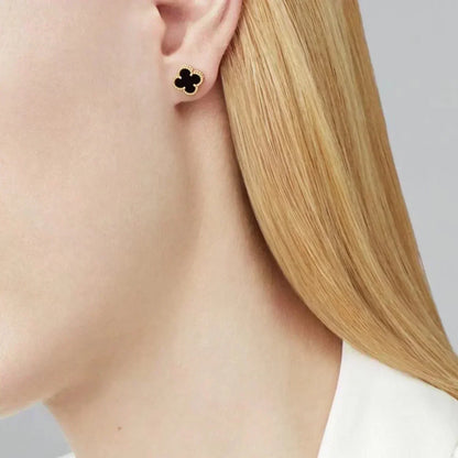 [Panda Jewelry]CLOVER MINI 9.5MM BLACK MOP EARRINGS