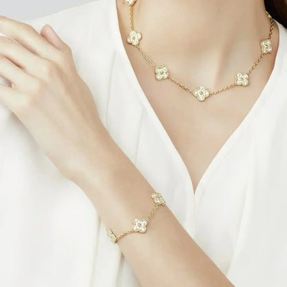 [StPanda Jewelryar Jewelry] CLOVER 5 MOTIF FULL DIAMOND BRACELET COLLECTION
