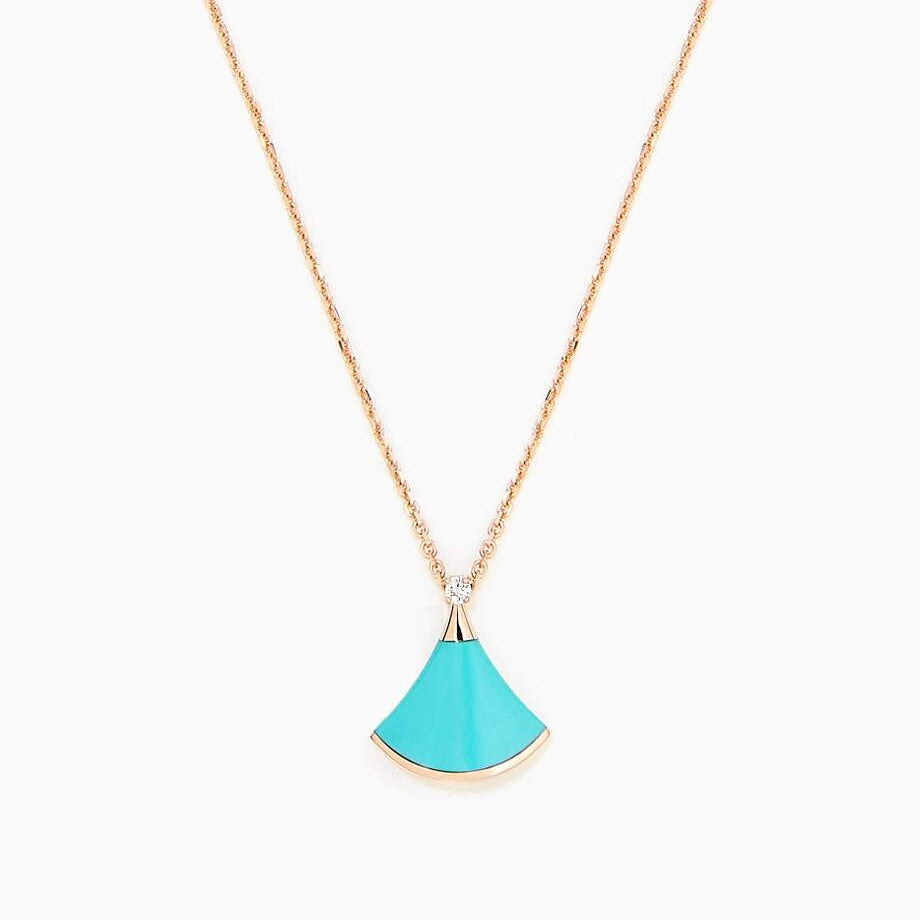 [Panda Jewelry]DREAM NECKLACE TURQUOISE PINK GOLD