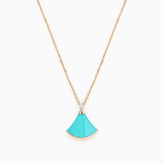 [Panda Jewelry]DREAM NECKLACE TURQUOISE PINK GOLD