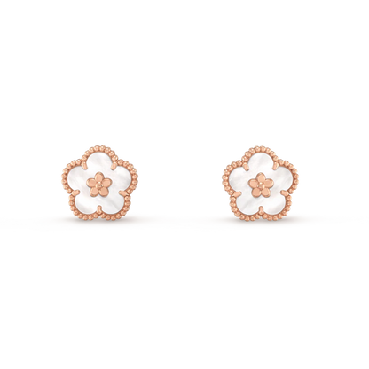 [Panda Jewelry]LUCKY PINK GOLD WHITE MOP EARRINGS