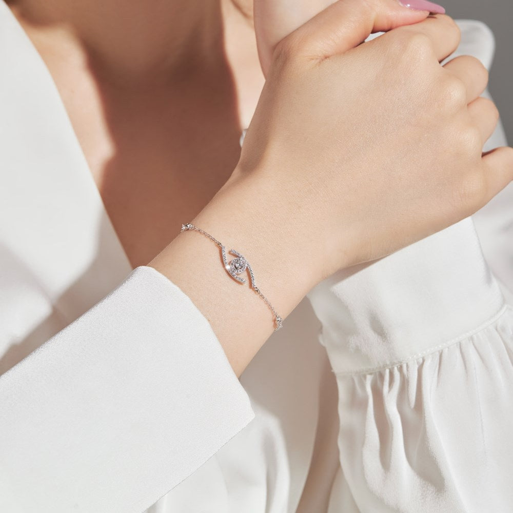 [Panda Jewelry]Lucky Eye Pave-Set Diamond Bracelet
