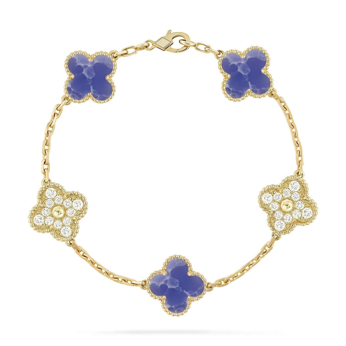 [Panda Jewelry]CLOVER 5 MOTIF BLUE VEINS BRACELET COLLECTION