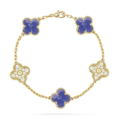 [Panda Jewelry]CLOVER 5 MOTIF BLUE VEINS BRACELET COLLECTION