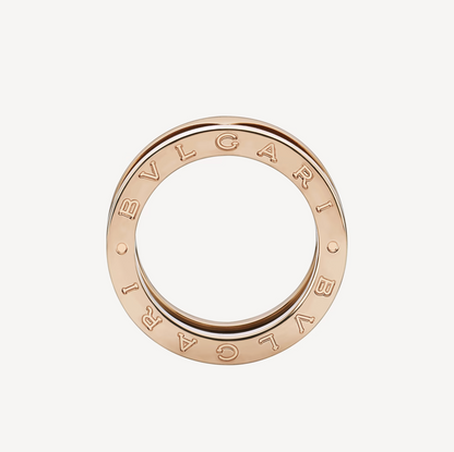 [Panda Jewelry]ZERO 1 TWO-BAND LOOPS AND BLACK CERAMIC PINK GOLD RING