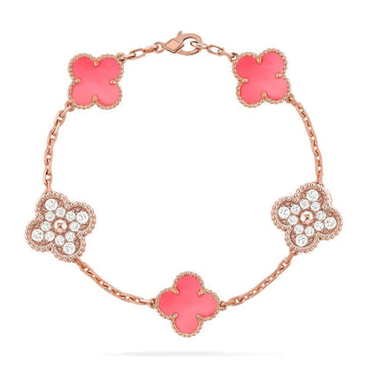 [Panda Jewelry] CLOVER 5 MOTIFS  PINK MOP BRACELET COLLECTION