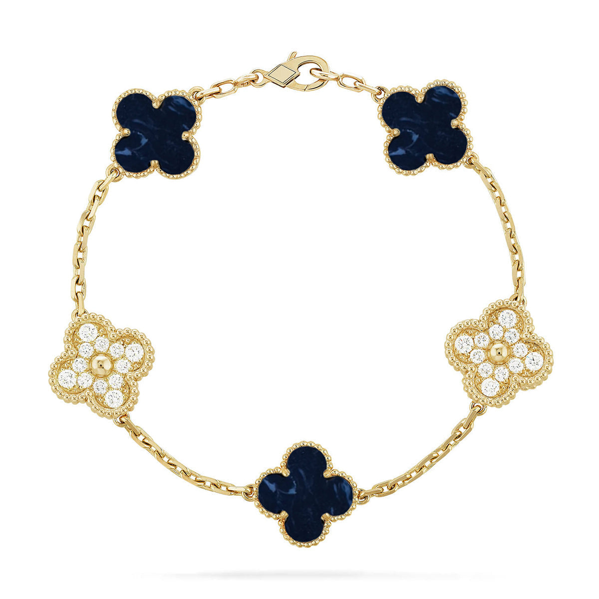 [Panda Jewelry]CLOVER 5 MOTIF PIETERSITE BRACELET COLLECTION