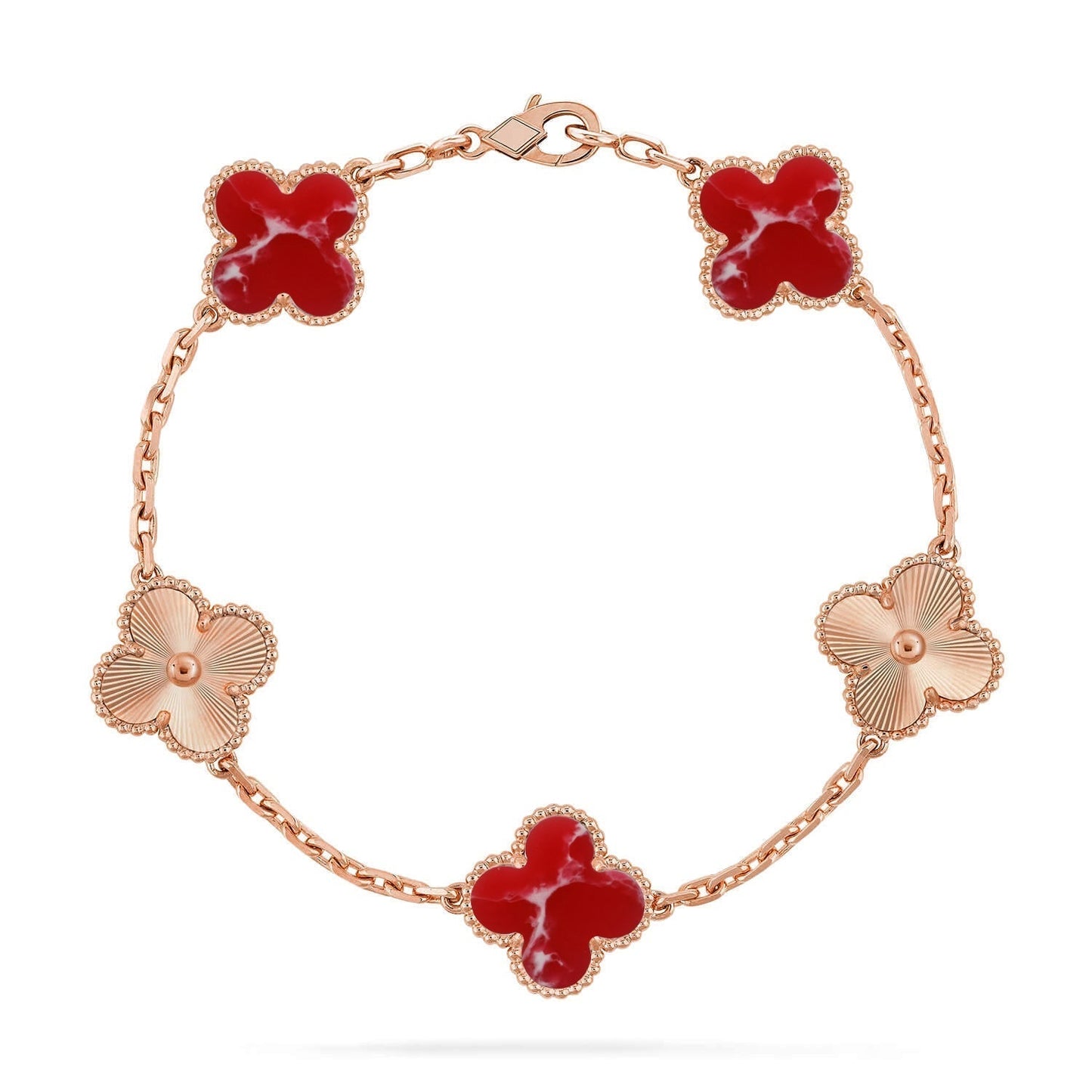 [Panda Jewelry]CLOVER 5 MOTIF RED PATTERN BRACELET COLLECTION