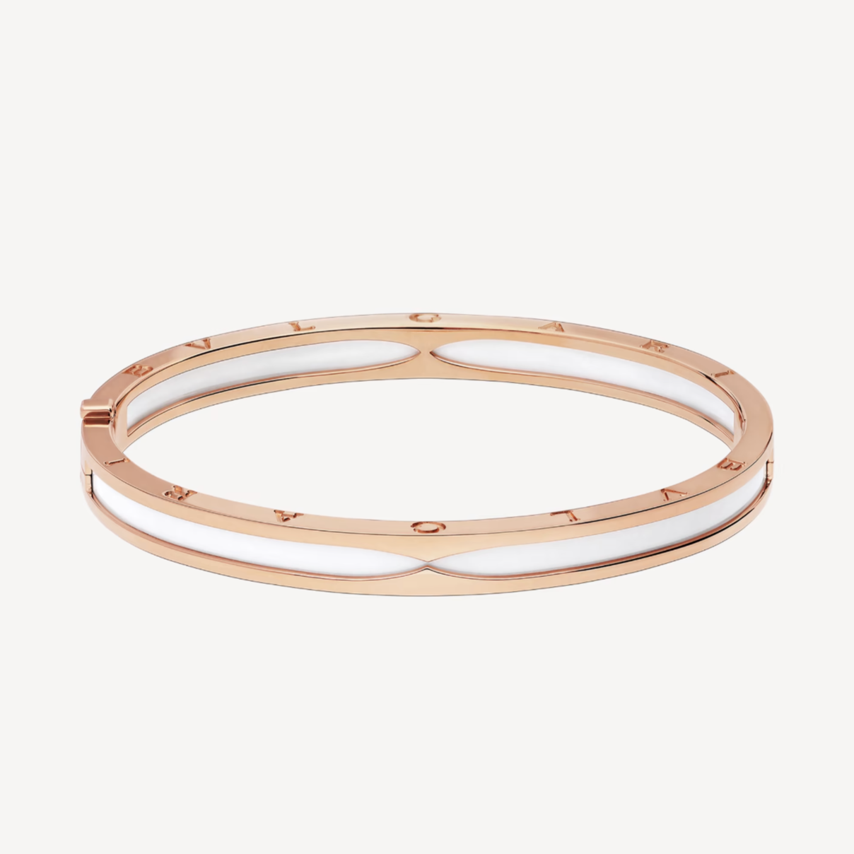 [Panda Jewelry]ZERO 1 PINK GOLD WITH WHITE CERAMIC BRACELET