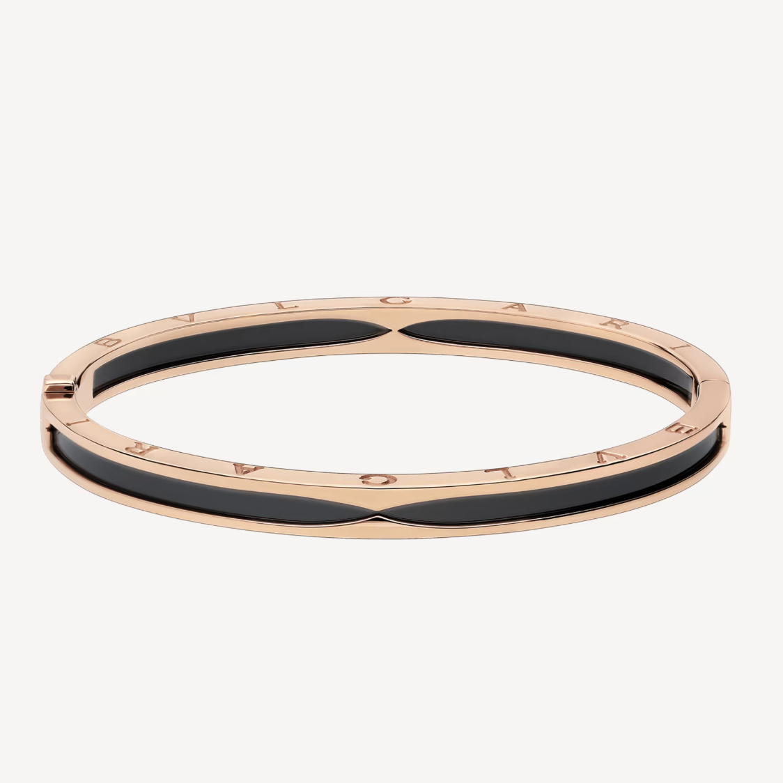 [Panda Jewelry]ZERO 1 PINK GOLD WITH BLACK CERAMIC BRACELET