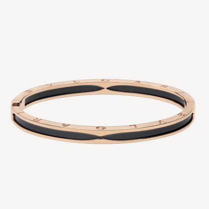 [Panda Jewelry]ZERO 1 PINK GOLD WITH BLACK CERAMIC BRACELET