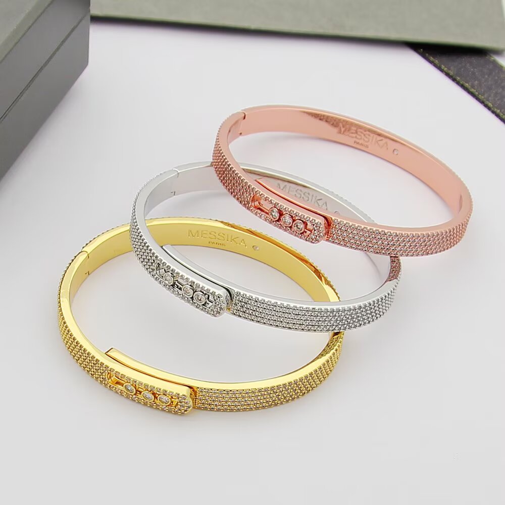 [Panda Jewelry]Move Noa Full Pav茅 Diamond Bangle Bracelet