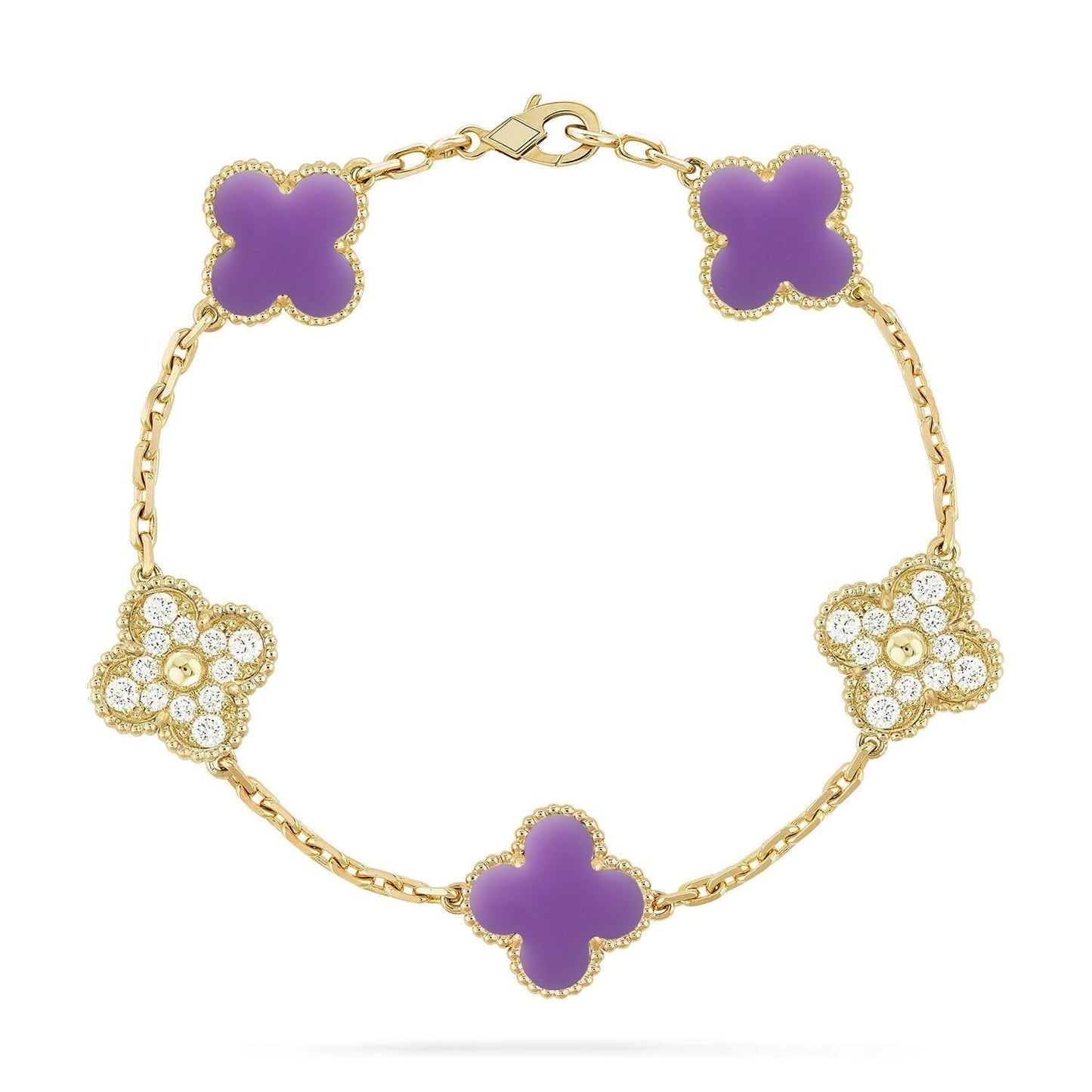 [Panda Jewelry]CLOVER 5 MOTIF LIGHT PURPLE BRACELET COLLECTION