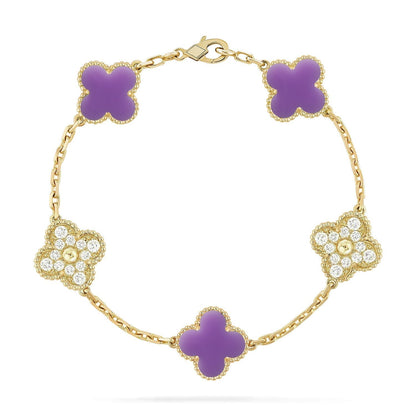 [Panda Jewelry]CLOVER 5 MOTIF LIGHT PURPLE BRACELET COLLECTION