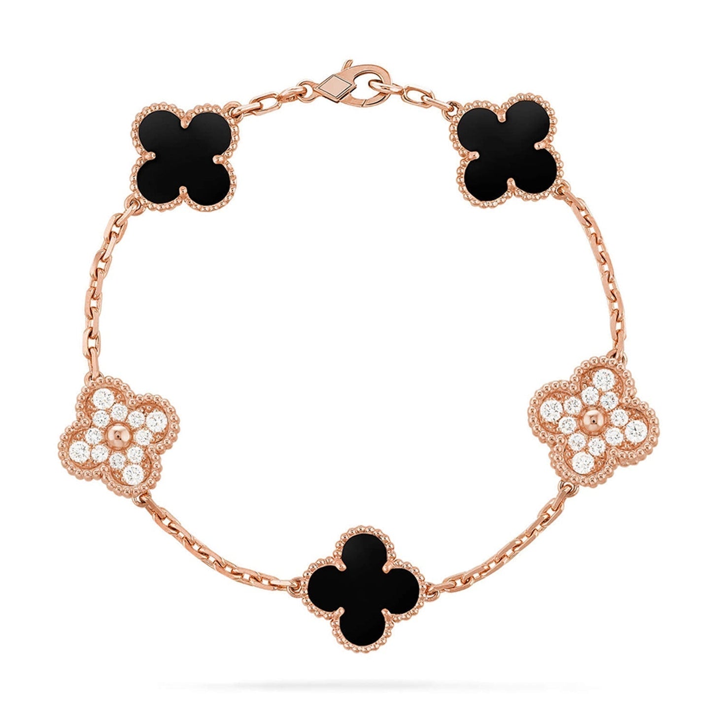 [Panda Jewelry] CLOVER 5 MOTIF ONYXS BRACELET COLLECTION