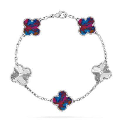 [Panda Jewelry]CLOVER 5 MOTIF COLOR GEMSTONES BRACELET COLLECTION