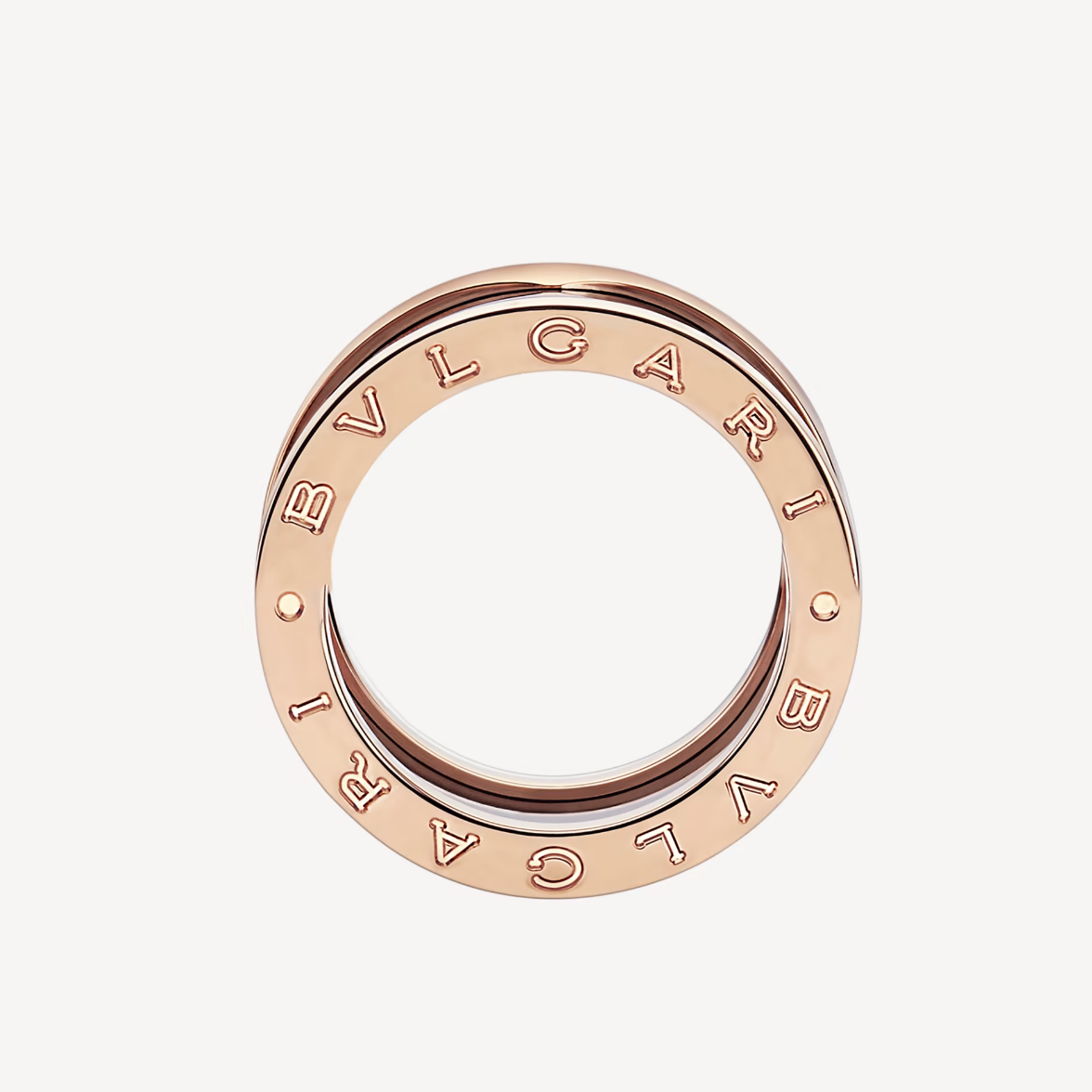 [Panda Jewelry]ZERO 1 FOUR-BAND LOOPS AND BLACK CERAMIC SPIRAL PINK GOLD RING
