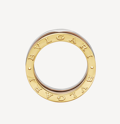 [Panda Jewelry]ZERO 1 THREE-BAND ROSE WHITE AND YELLOW RING