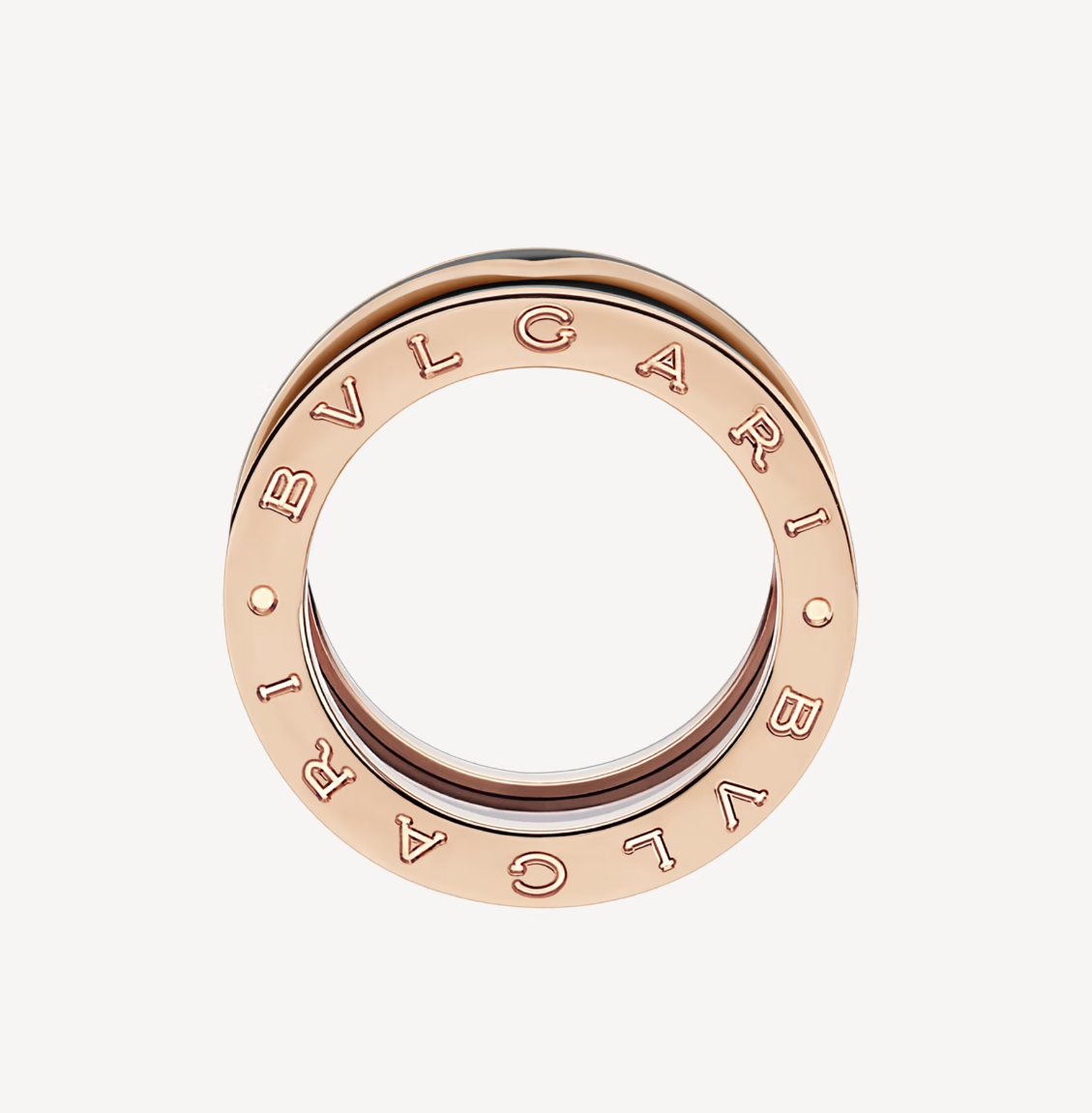 [Panda Jewelry]ZERO 1 TWO-BAND WITH MATTE BLACK CERAMIC PINK GOLD RING