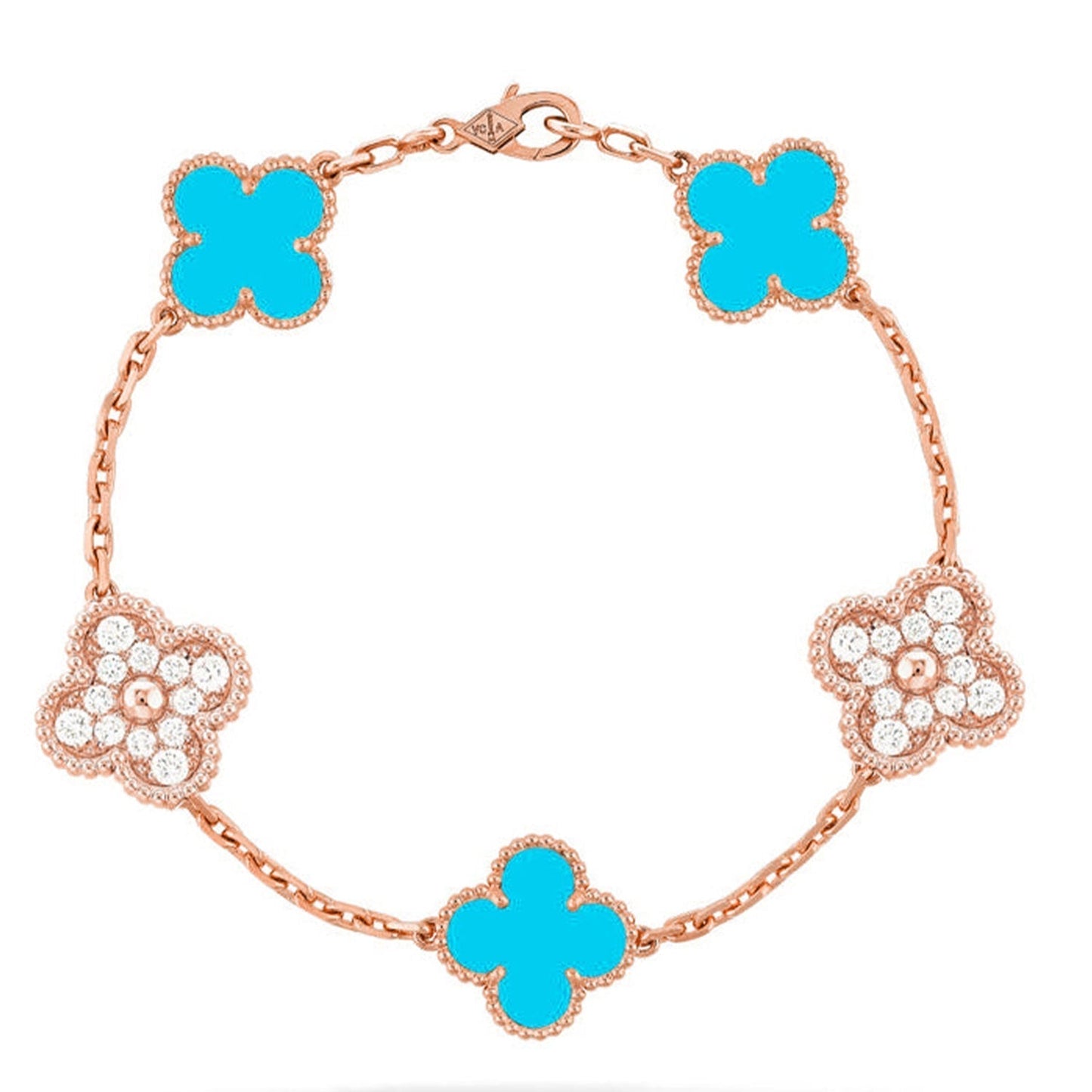 [Panda Jewelry] CLOVER 5 MOTIF TURQUOISE BRACELET COLLECTION