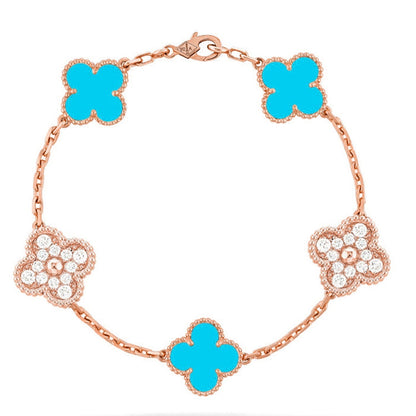 [Panda Jewelry] CLOVER 5 MOTIF TURQUOISE BRACELET COLLECTION