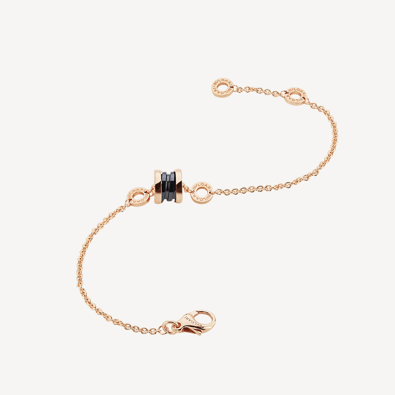 [Panda Jewelry]ZERO 1 SOFT PINK GOLD AND BLACK CERAMIC BRACELET
