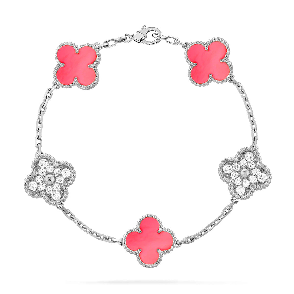 [Panda Jewelry] CLOVER 5 MOTIFS  PINK MOP BRACELET COLLECTION