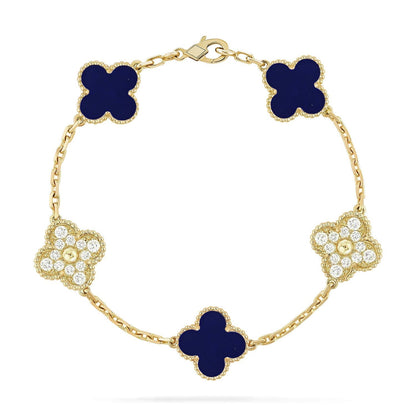 [Panda Jewelry]CLOVER 5 MOTIF LAPIS LAZULI BRACELET COLLECTION