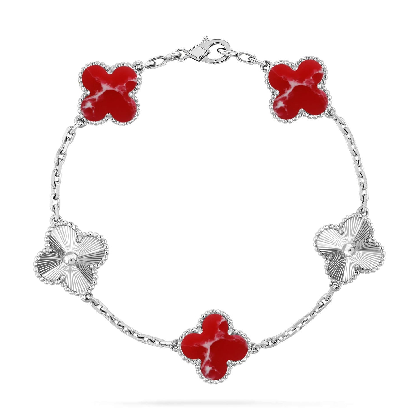 [Panda Jewelry]CLOVER 5 MOTIF RED PATTERN BRACELET COLLECTION