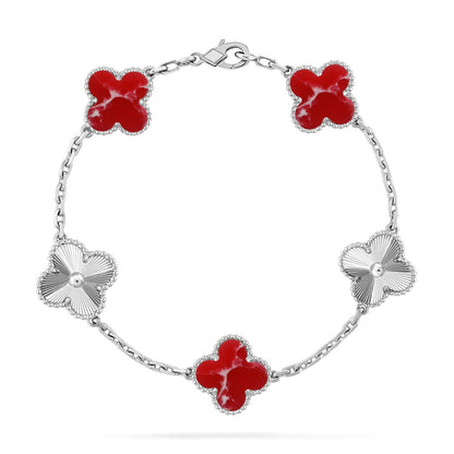 [Panda Jewelry]CLOVER 5 MOTIF RED PATTERN BRACELET COLLECTION