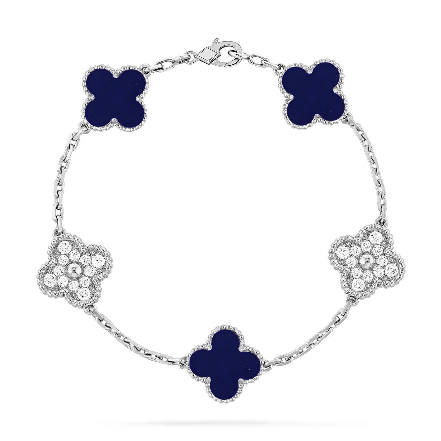 [Panda Jewelry]CLOVER 5 MOTIF LAPIS LAZULI BRACELET COLLECTION