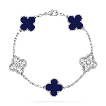 [Panda Jewelry]CLOVER 5 MOTIF LAPIS LAZULI BRACELET COLLECTION