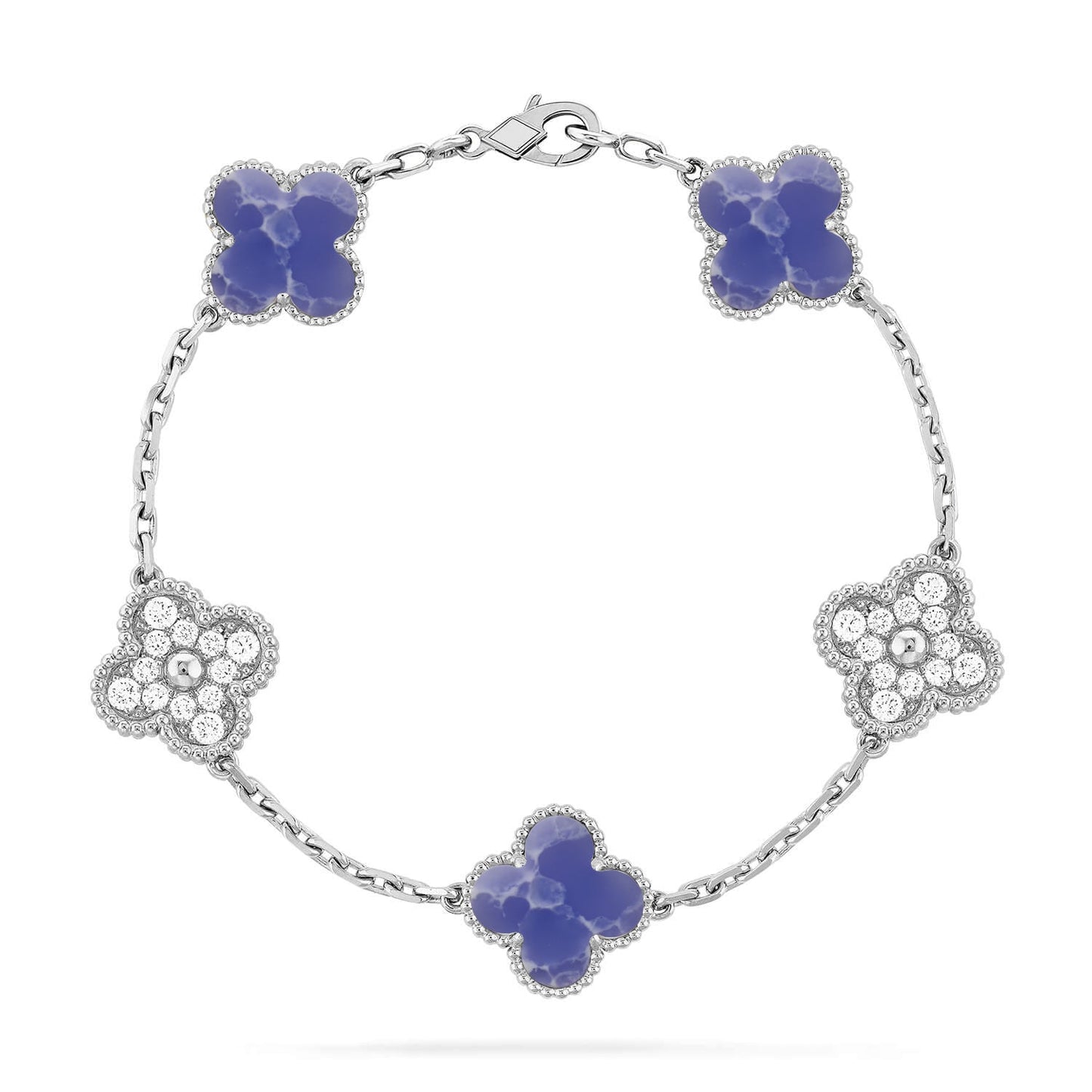 [Panda Jewelry]CLOVER 5 MOTIF BLUE VEINS BRACELET COLLECTION