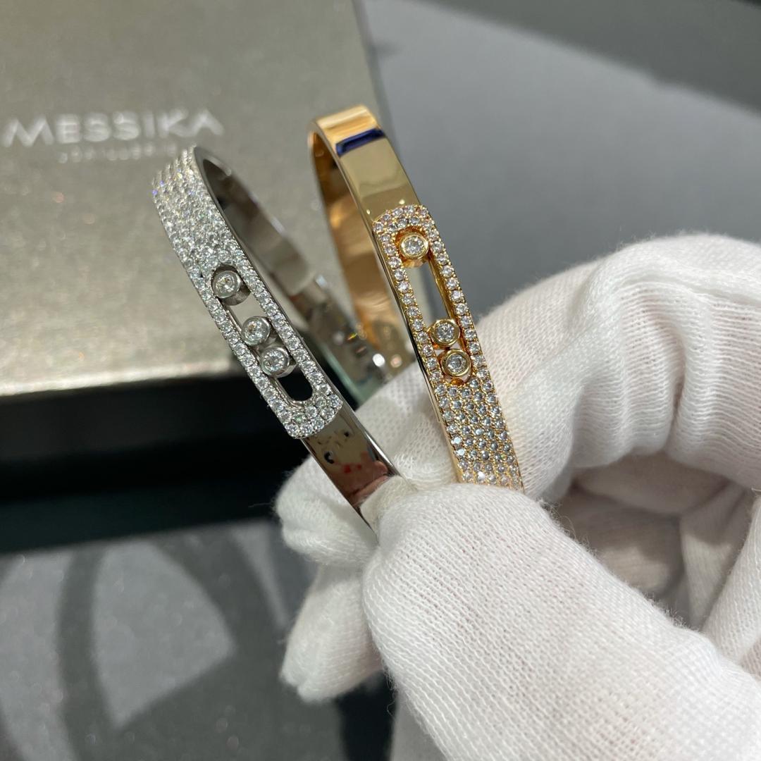 [Panda Jewelry]Move Noa Rose Gold Pav茅 Diamond Bangle Bracelet