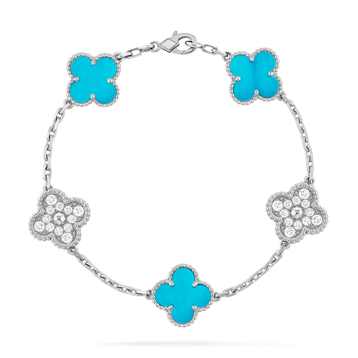 [Panda Jewelry] CLOVER 5 MOTIF TURQUOISE BRACELET COLLECTION
