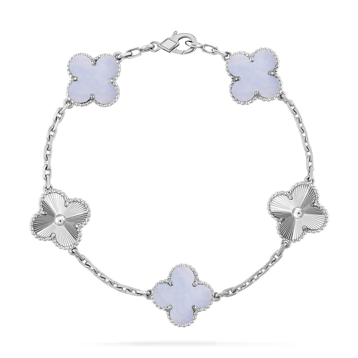 [Panda Jewelry] CLOVER 5 MOTIF PURPLE CHALCEDONY BRACELET COLLECTION