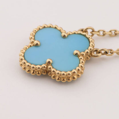 [Panda Jewelry]CLOVER 15MM VINTAGE TURQUOISE NECKLACE