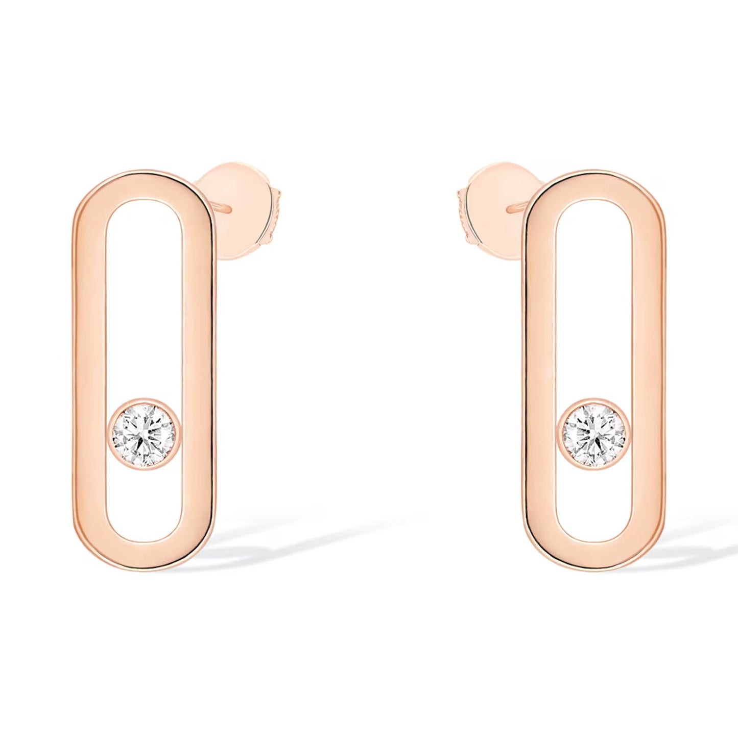 [Panda Jewelry]MOVE UNO SMALL 1 DIAMOND EARRINGS