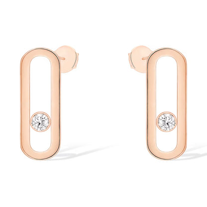 [Panda Jewelry]MOVE UNO SMALL 1 DIAMOND EARRINGS
