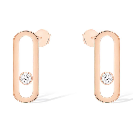 [Panda Jewelry]MOVE UNO SMALL 1 DIAMOND EARRINGS