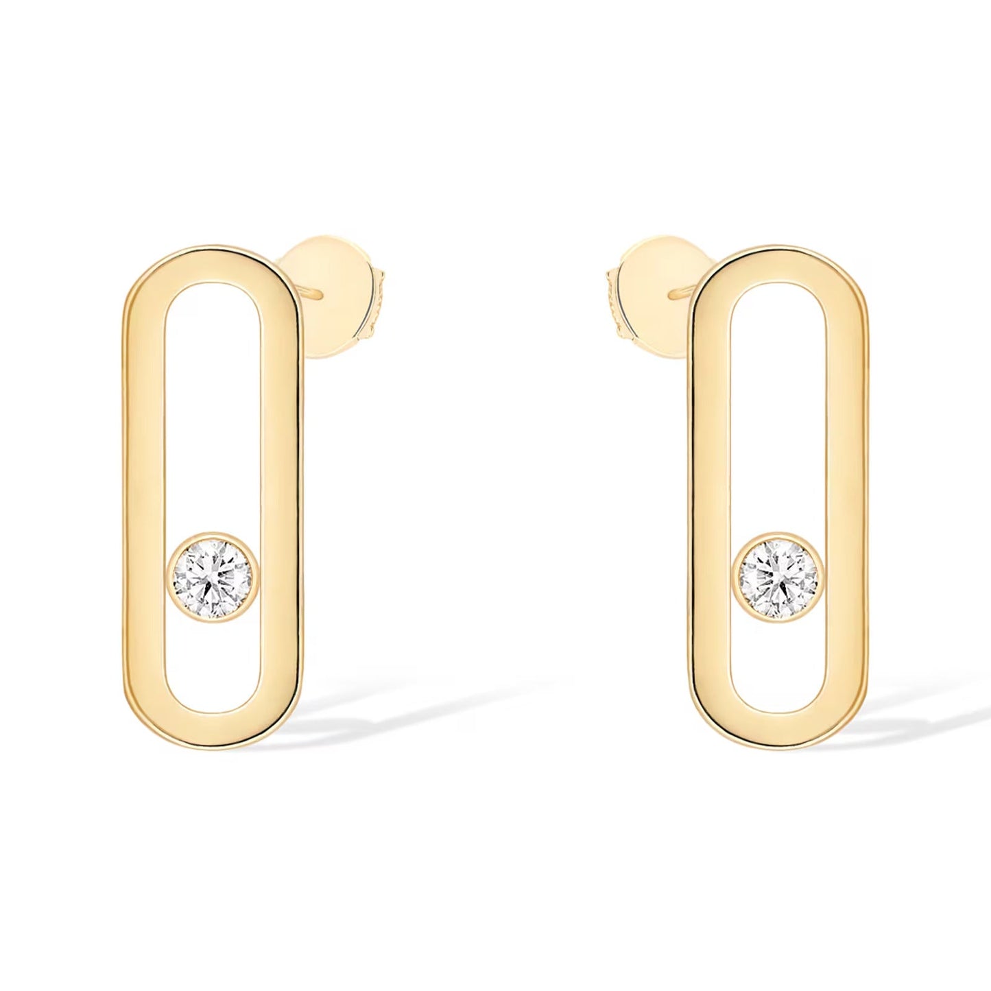 [Panda Jewelry]MOVE UNO SMALL 1 DIAMOND EARRINGS