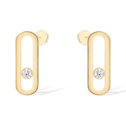 [Panda Jewelry]MOVE UNO SMALL 1 DIAMOND EARRINGS