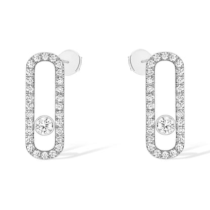 [Panda Jewelry]MOVE UNO STUD DIAMOND PAVED EARRINGS