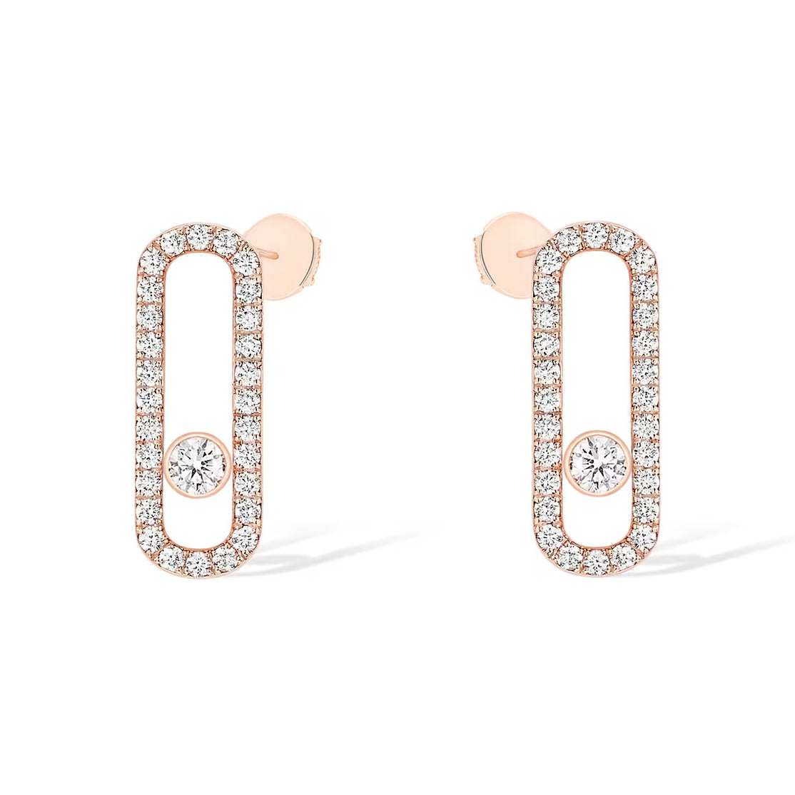 [Panda Jewelry]MOVE UNO STUD DIAMOND PAVED EARRINGS