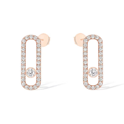 [Panda Jewelry]MOVE UNO STUD DIAMOND PAVED EARRINGS