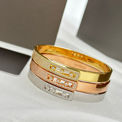 [Panda Jewelry]Move Noa Rose Gold Pav茅 Diamond Bangle Bracelet